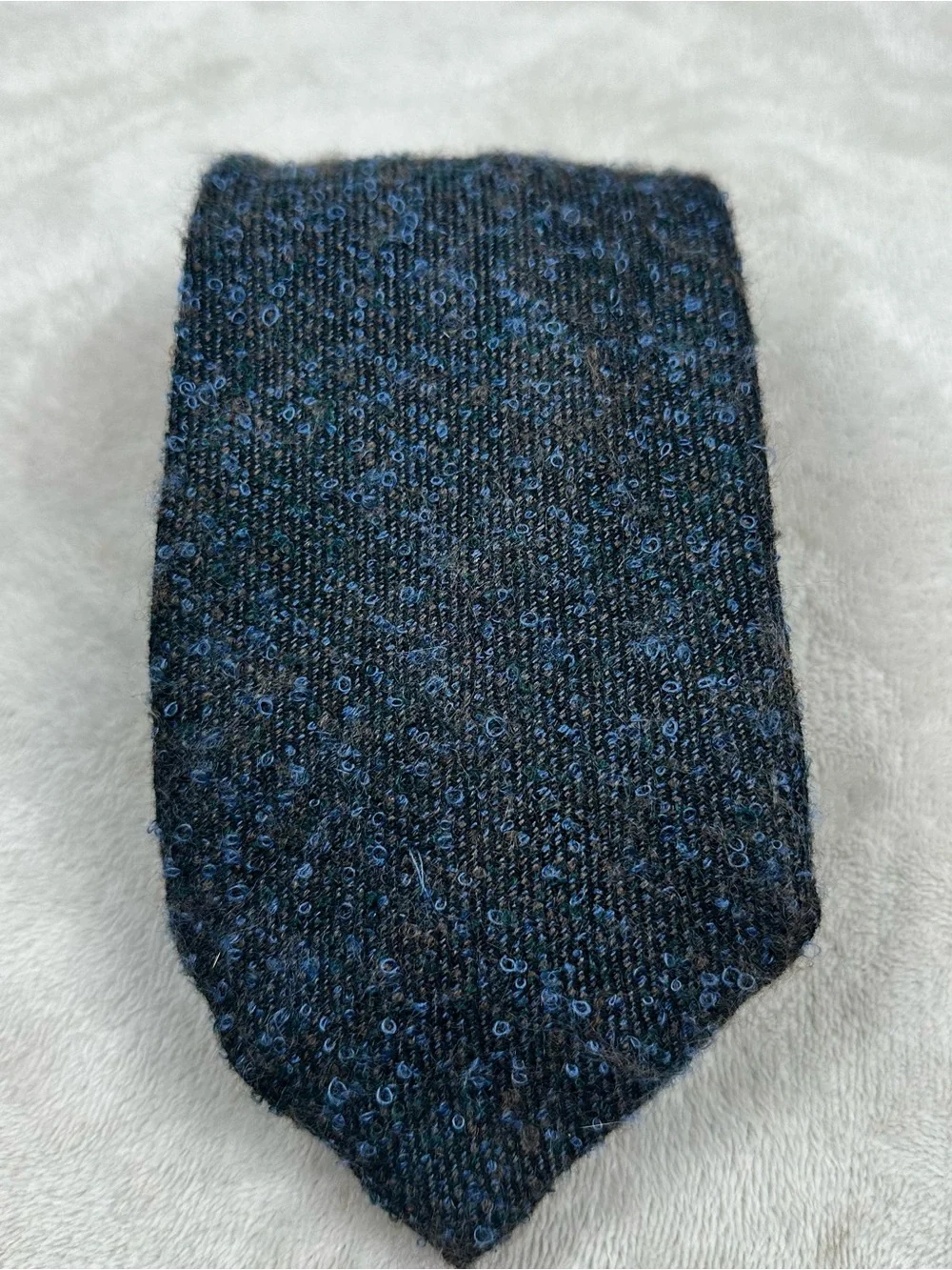 Dolce & Gabbana Cravatte Mohair Wool Textured Tie Blue Made in Italy